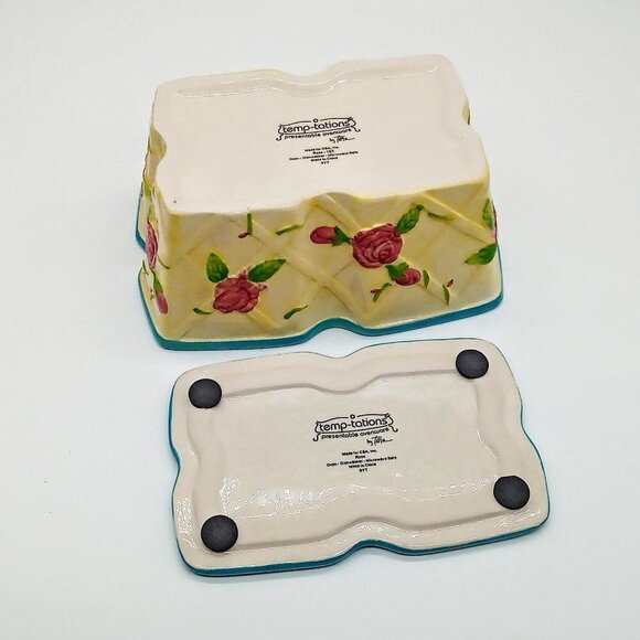 Temptations Ovenware Rose 4-Pc. Ceramic Loaf Pan Set - Picture 7 of 8